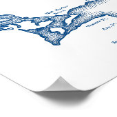 York Maine Bruiloft Moderne Kaart Gastenboek Poste Poster (Hoek)