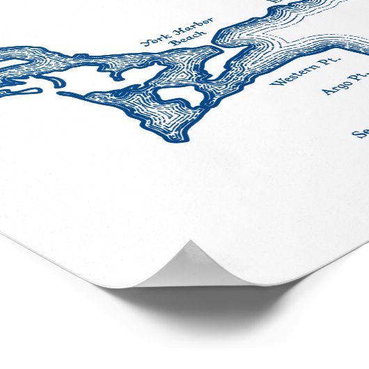 York Maine Bruiloft Moderne Kaart Gastenboek Poste Poster (Hoek)