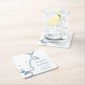 York Maine Bruiloft Welkomstfeest Cocktail Uur Kartonnen Onderzetters (Insitu)