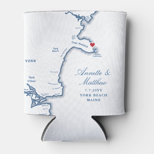 York Maine kaart bruiloft gunst Drink Blikjeskoeler (Voorkant)