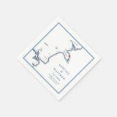 York Maine Kaart Elegant Bruiloft Servet (Hoek)