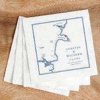 York Maine Kaart Elegant Bruiloft