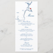 York Maine Kaart Elegant Navy Script Bruiloft (Voorkant)