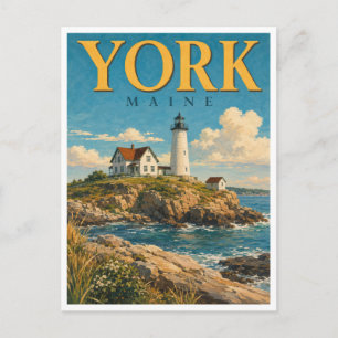 York Maine Nubble Light GeoSaga Briefkaart