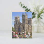 York Minster Engeland Bloemen Briefkaart (Staand voorkant)