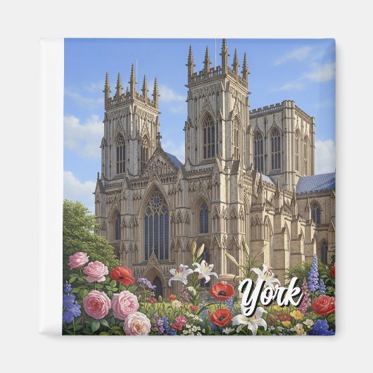 York Minster Engeland Bloemen Magneet (Voorkant)