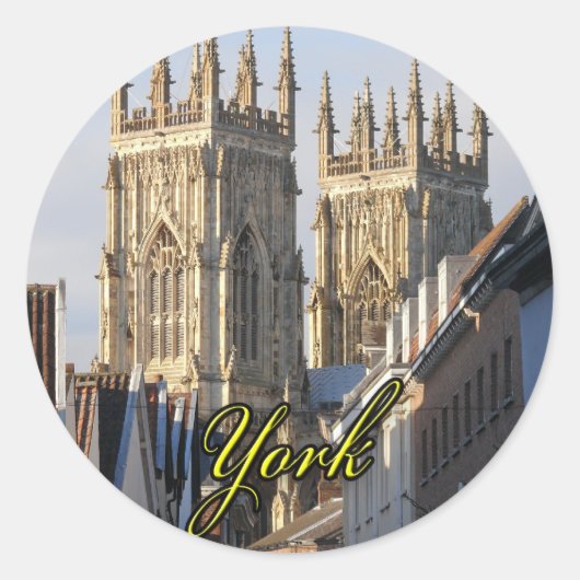 York Minster England Ronde Sticker (Voorkant)