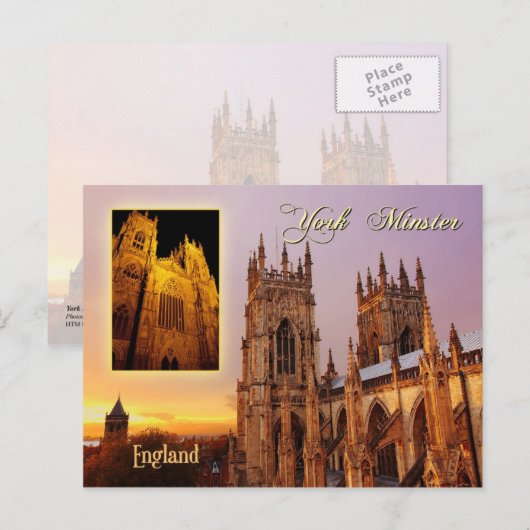 York Minster kathedraal, York, Engeland Briefkaart (Voorkant / Achterkant)