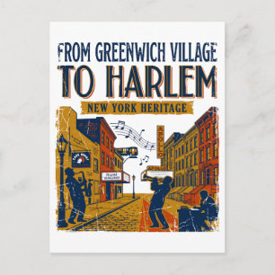York Nieuw Van Greenwich Village Tot Harlem Erfgoe Briefkaart