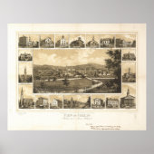 York Pennsylvania 1852 Antiek Panorama Poster (Voorkant)