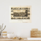 York Pennsylvania 1852 Antiek Panorama Poster (Keuken)