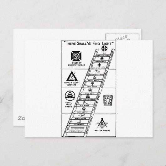 York Rite Ladder Briefkaart (Voorkant / Achterkant)