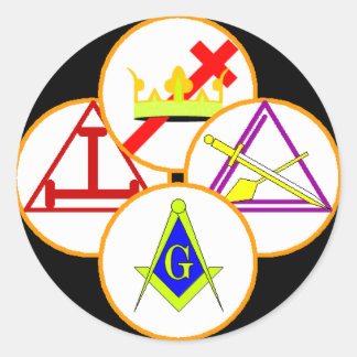 York Rite Mason Ronde Sticker