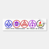 York Rite Trust in God Bumpersticker (Voorkant)