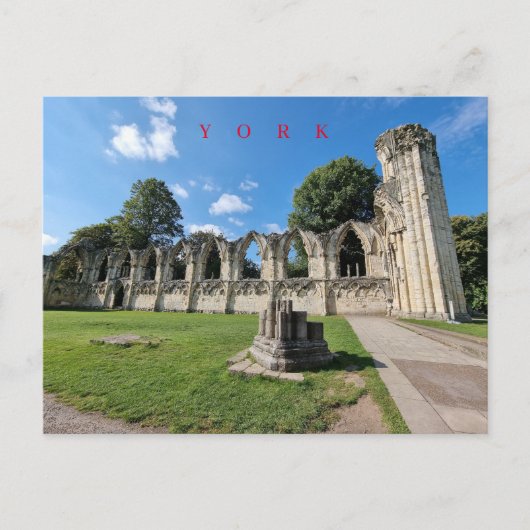York St.Mary's Abbey uitzicht briefkaart (Voorkant)