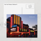 York Theater Marquee, Restored Gem In Elmhurst Il. Briefkaart (Voorkant / Achterkant)