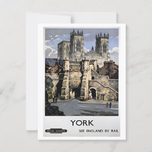 York UK door Rail Retro Vintage geïnspireerd Briefkaart