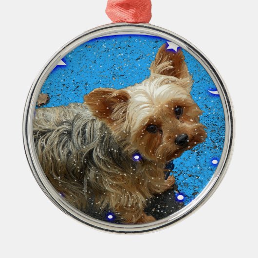 Yorki kerstversiering metalen ornament (Voorkant)