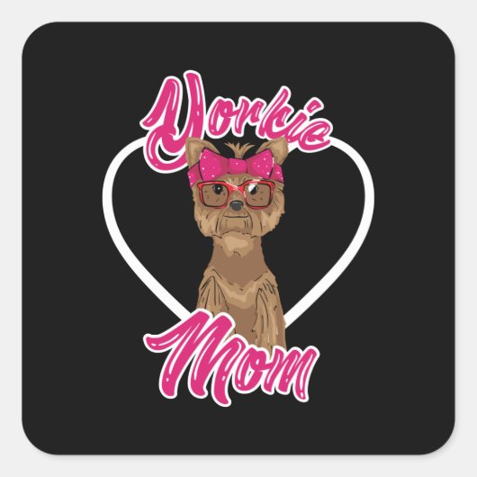 Yorki mama vierkante sticker (Voorkant)