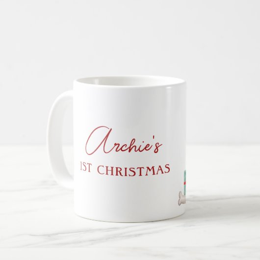 Yorkie 1st Christmas gepersonaliseerd Koffiemok (Voorkant links)
