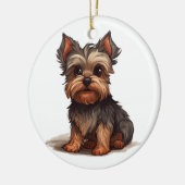YORKIE -993- KERAMISCH ORNAMENT (Links)