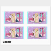 Yorkie aankleden rechthoekige sticker (Vel)