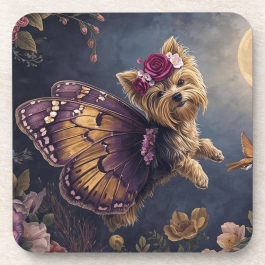 Yorkie Achterbaan Bier Onderzetter (Voorkant)