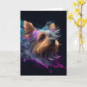 Yorkie All Occasions Wenskaart Kaart (Gele Bloem)