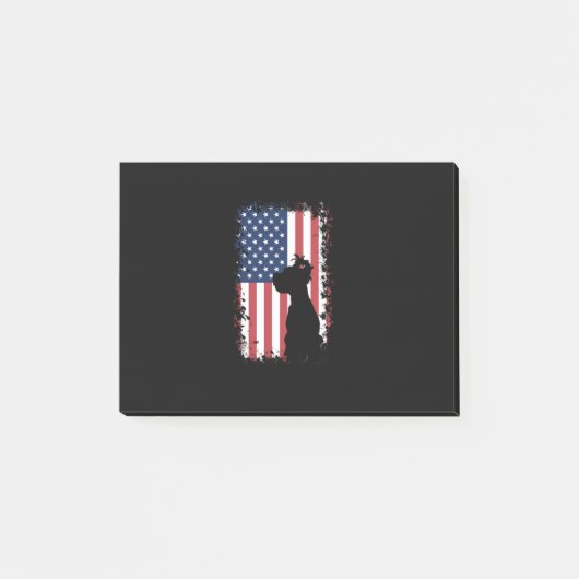 Yorkie American Flag Silhouette Post-it® Notes (Voorkant)