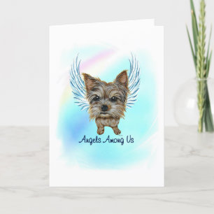 Yorkie Angel Dog Pet Verlies Sympathie Card Bedankkaart
