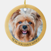 Yorkie Angel gepersonaliseerd gedenkteken Keramisch Ornament (Achterkant)