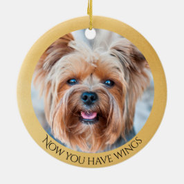 Yorkie Angel gepersonaliseerd gedenkteken Keramisch Ornament