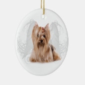 Yorkie Angel Keramisch Ornament (Rechts)