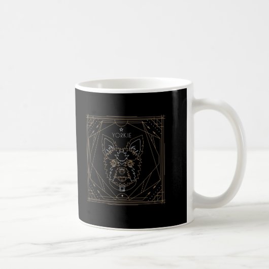 Yorkie Art Deco Zodiac Koffiemok (Rechts)