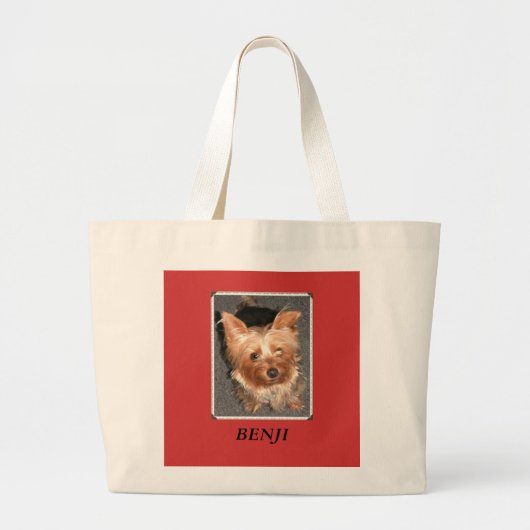 Yorkie Bag Grote Tote Bag (Voorkant)