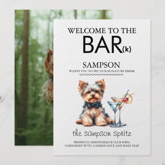 Yorkie Bar Menu (Voorkant / Achterkant)