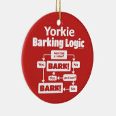 Yorkie Barking Logic Keramisch Ornament (Rechts)