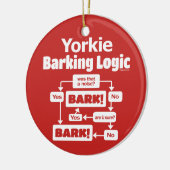 Yorkie Barking Logic Keramisch Ornament (Links)