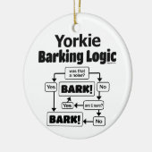 Yorkie Barking Logic Keramisch Ornament (Links)