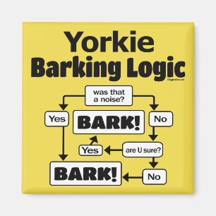 Yorkie Barking Logic Magneet