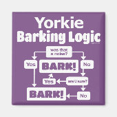 Yorkie Barking Logic Magneet (Voorkant)