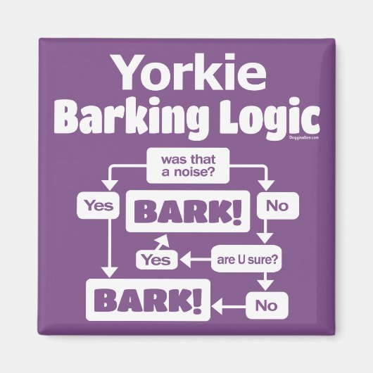 Yorkie Barking Logic Magneet (Voorkant)