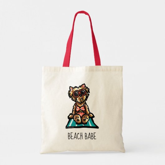 Yorkie Beach Babe Tote Bag (Achterkant)