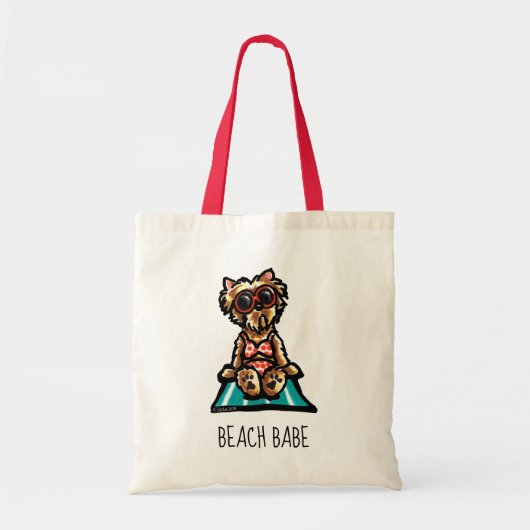 Yorkie Beach Babe Tote Bag (Voorkant)