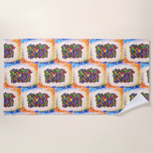 Yorkie Beach BG Handdoek (Voorkant)