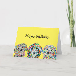 Yorkie Bichon Sheepadoodle Maltipoo Birthday Kaart