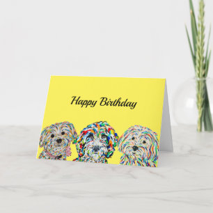 Yorkie Bichon Sheepadoodle Maltipoo Birthday Kaart