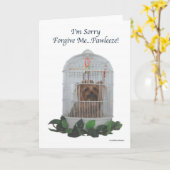 Yorkie Birdcage Sorry Kaart (Gele Bloem)
