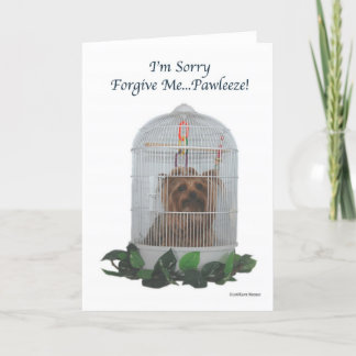 Yorkie Birdcage Sorry Kaart