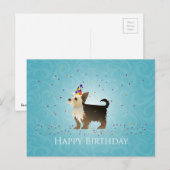 Yorkie Birthday Design Briefkaart (Voorkant / Achterkant)